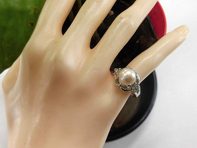 天然石 アコヤ真珠(パール)リング15号　　240101020