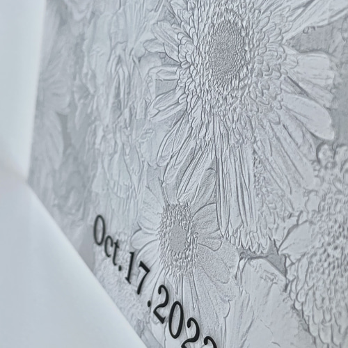 エンボス加工の様な立体感 花柄アクリルウェルカムボード ウェルカム