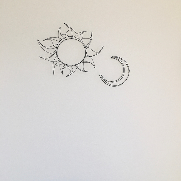 ワイヤーアート　ワイヤークラフト  太陽と月【受注制作】 4枚目の画像