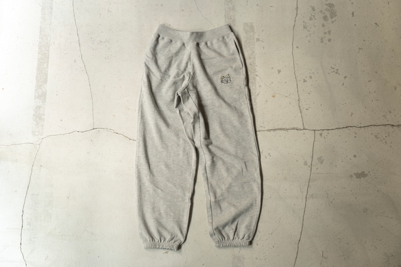 【スウェットパンツ わんこ gray】レディース メンズ ズボン 刺繍 ワンポイント 愛犬 ユニセックス グレー 3枚目の画像