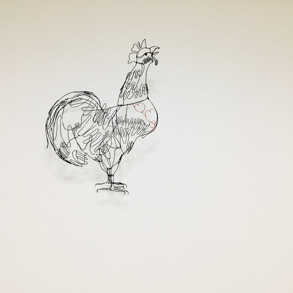 ワイヤーアート　ワイヤークラフト  鶏　ニワトリ　にわとり　酉　干支　裏干支 9枚目の画像