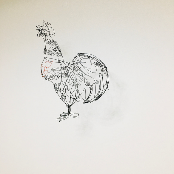 ワイヤーアート　ワイヤークラフト  鶏　ニワトリ　にわとり　酉　干支　裏干支 3枚目の画像