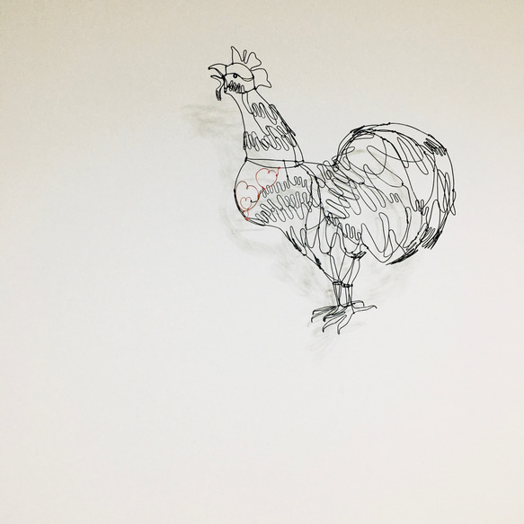 ワイヤーアート　ワイヤークラフト  鶏　ニワトリ　にわとり　酉　干支　裏干支 8枚目の画像
