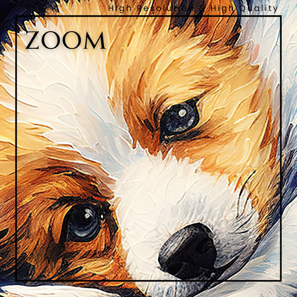 【星降る夜 - ウェルシュコーギー犬の子犬 No.2】A2アートポスター 犬の絵 犬の絵画 犬のイラスト 3枚目の画像