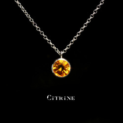 20％OFFネックレスフェア***New 『Citrine』の世界でひとつの天然石ネックレスsilver925 3枚目の画像