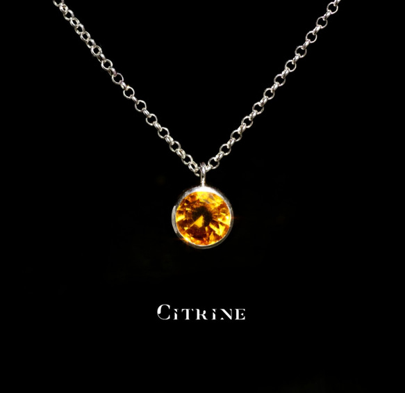 20％OFFネックレスフェア***New 『Citrine』の世界でひとつの天然石ネックレスsilver925 3枚目の画像