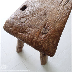 オールドチーク無垢材 プリミティブベンチUZ01 長椅子 古材家具 一枚板 総無垢 ナチュラル 椅子 イス チェア 8枚目の画像