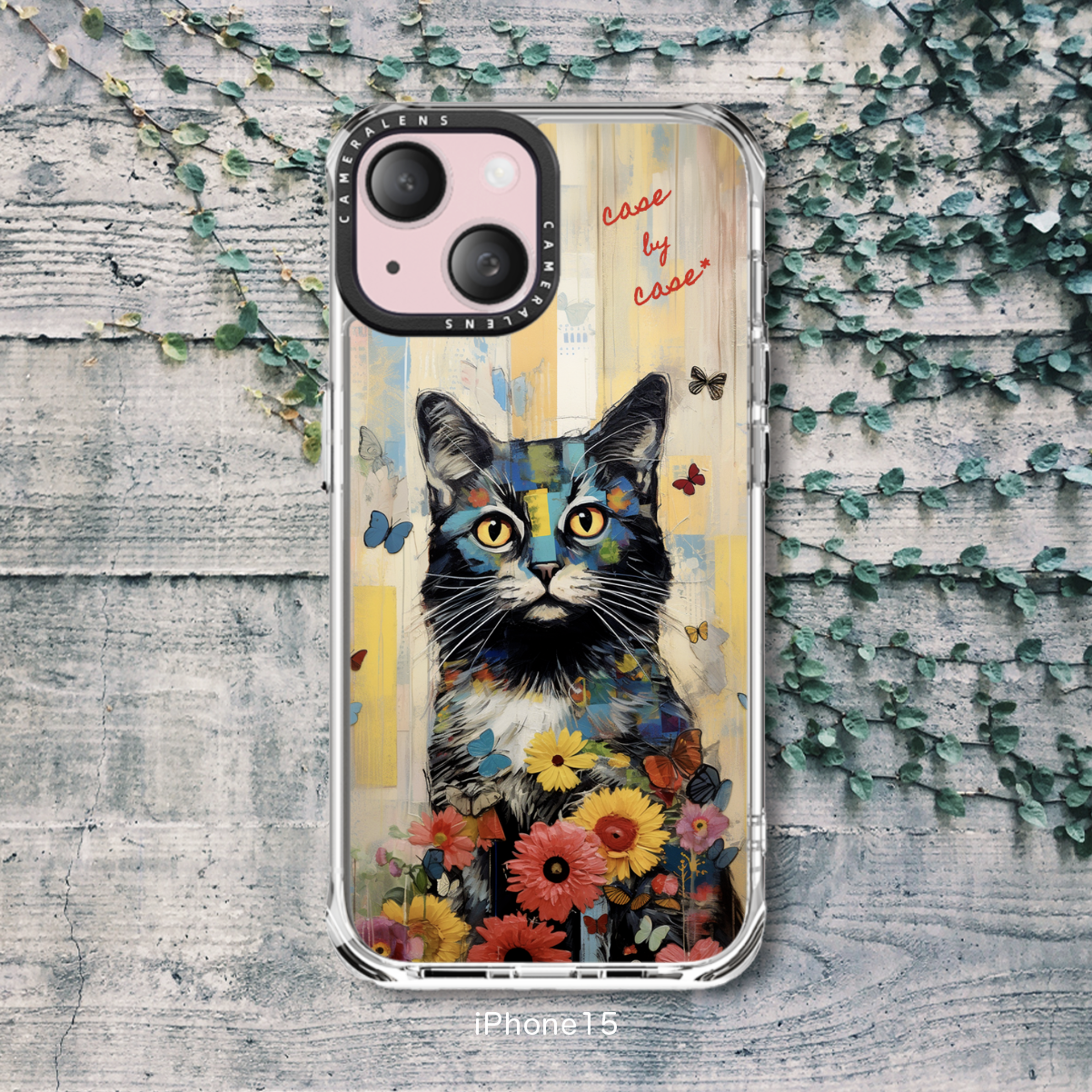 【ネコ】スマホケース iPhone17シリーズ対応【差し色＊おしゃれ＊持ち歩ける動物アート作品】