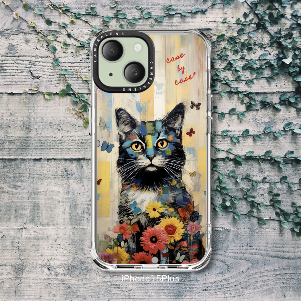 【ネコ】スマホケース iPhone17シリーズ対応【差し色＊おしゃれ＊持ち歩ける動物アート作品】