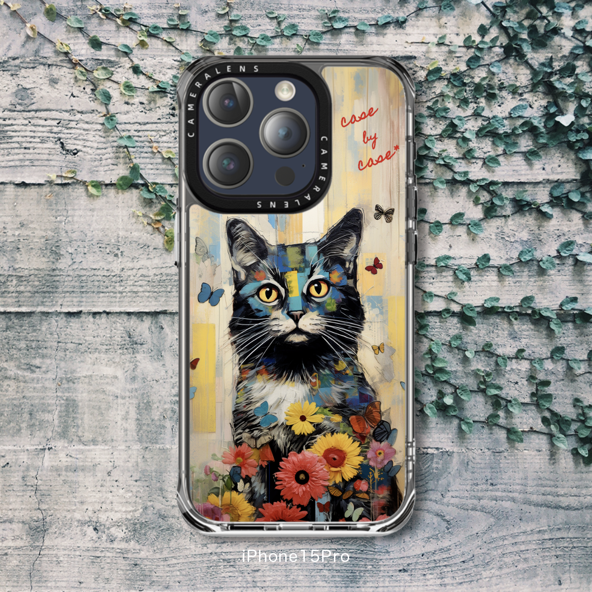 【ネコ】スマホケース iPhone17シリーズ対応【差し色＊おしゃれ＊持ち歩ける動物アート作品】