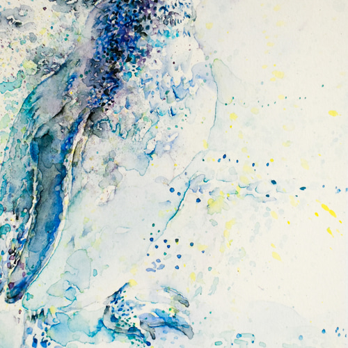 水彩画 ペンギン アート つよいペンギン】お部屋でアートシリーズ36 手描き／アート