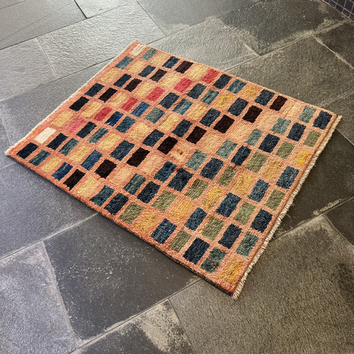 アウトレット品》ギャッベ イラン製 ペルシャ 玄関マット（L）四角