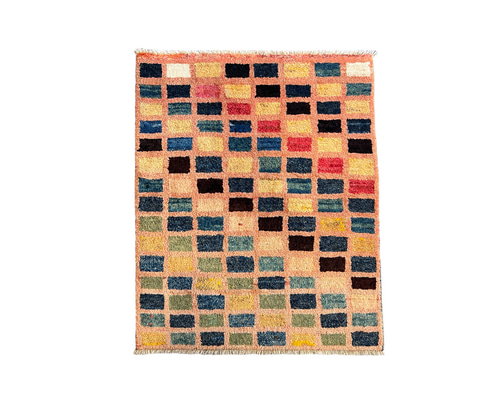 アウトレット品》ギャッベ イラン製 ペルシャ 玄関マット（L）四角