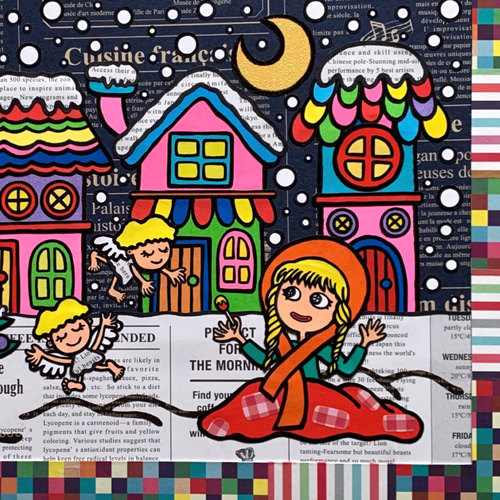 原画】貼り絵☆マッチ売りの少女〜もしも願いが叶うなら。 その他  