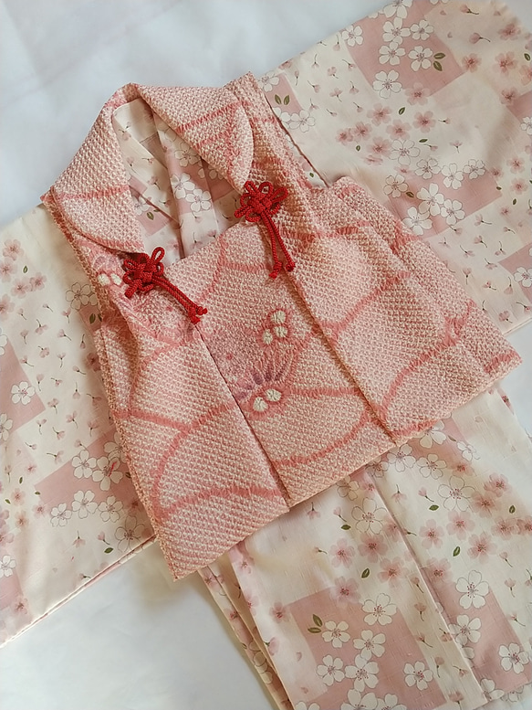 赤ちゃん着物セット(正絹総絞りの被布） 1枚目の画像