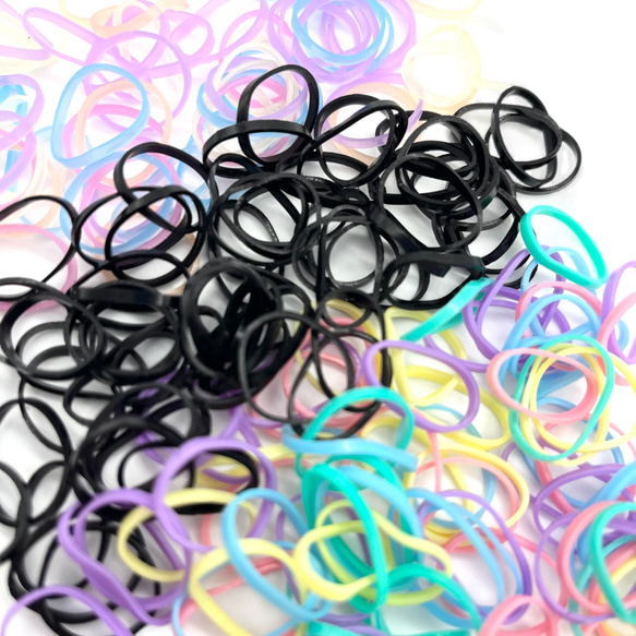 ヘアゴム からまないごむ ラバーゴム シリコン 1袋 使い捨て シンプル