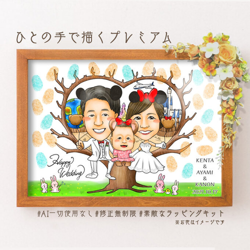 似顔絵結婚式のウェルカムボード・白を基調にシンプルスタイル 似顔絵 結婚式のウェルカムボード・ 白を基調にシンプルスタイル