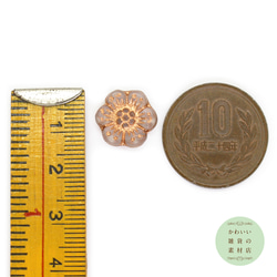 14mm チェコビーズ プレス ワイルドローズ 半透明マットクリスタル＆ブロンズ（花）3個セット #BCZ-0129 4枚目の画像