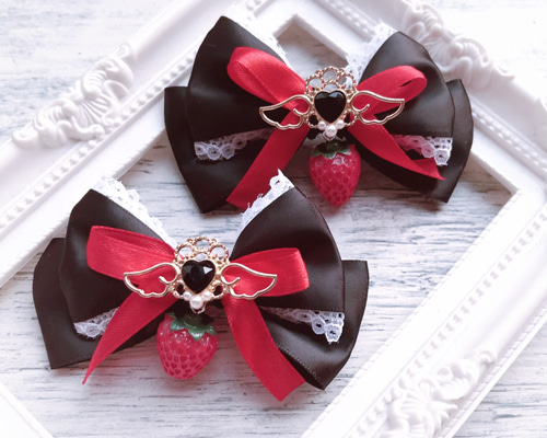 2・ハンドメイド⭐ヘアクリップ　いちご 1151199768.jpg?1614060979