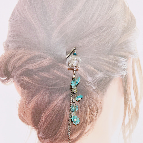 ヘアアクセサリー hana かんざし【 花くらげ 】ヘアアクセサリー かんざし はる ꕤ︎︎