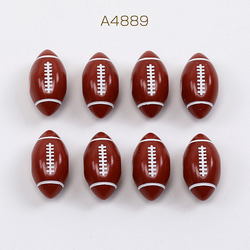 A4889 60個 アクリルビーズ スポーツ風モチーフ ラグビーボール 通し穴あり 8×16mm 3 x（20ヶ） 1枚目の画像