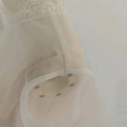可愛婚紗高領蓬鬆袖優雅蕾絲上衣/拍前/新娘 第4張的照片
