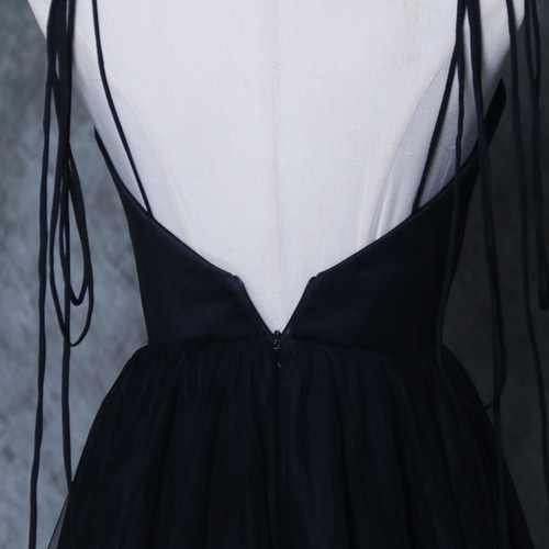 パーティードレス ブラック キャミソール Vネックバックレス オーダー  