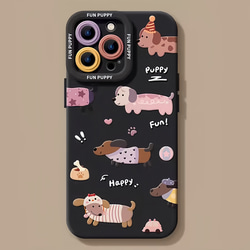 オリジナルスマホケース　スタイル　ダックスフンド わんちゃん　シリコン　iPhoneケース 6枚目の画像