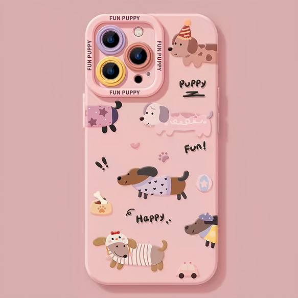 オリジナルスマホケース　スタイル　ダックスフンド わんちゃん　シリコン　iPhoneケース 1枚目の画像