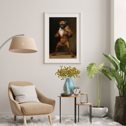 【ファッションショー - ボクサー犬 No.1】A2アートポスター 犬の絵 犬の絵画 犬のイラスト 7枚目の画像