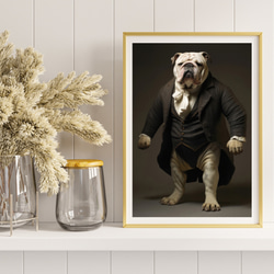 【ファッションショー - ブルドッグ犬 No.1】A2アートポスター 犬の絵 犬の絵画 犬のイラスト 8枚目の画像