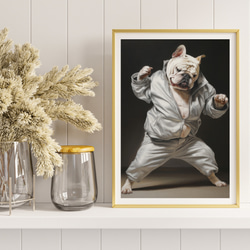 【ファッションショー - ブルドッグ犬 No.2】A2アートポスター 犬の絵 犬の絵画 犬のイラスト 8枚目の画像