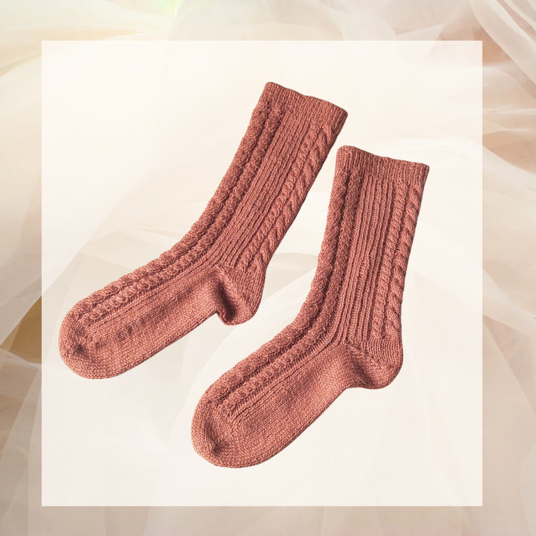 縄編み靴下 靴下 knit-urara 通販 17103575｜Creema(クリーマ)