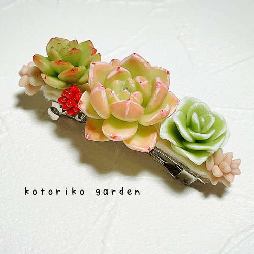 多肉植物が好きだから＊ヘアアクセサリー ヘッドドレス バレッタ ヘアピン