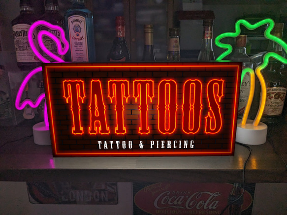 【Lサイズ】TATTOO タトゥー 刺青 入れ墨 看板 置物 雑貨 ライトBOX Lサイズ】TATTOO タトゥ 刺青 入れ墨 スタジオ 店舗 パーティー