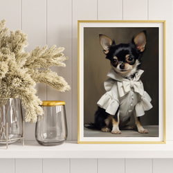 【ファッションショー - チワワ犬 No.1】A2アートポスター 犬の絵 犬の絵画 犬のイラスト 8枚目の画像