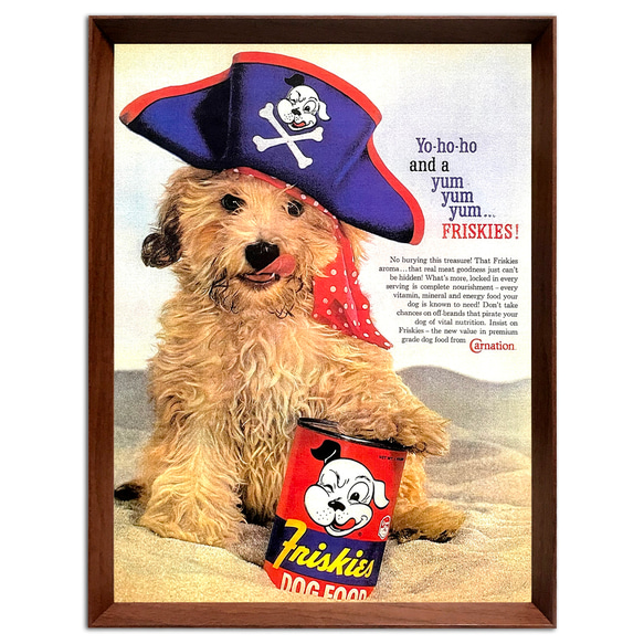 フリスキーズ ドッグフード 1960年代 アメリカ ヴィンテージ 雑誌 広告 額付 ポスター 3枚目の画像