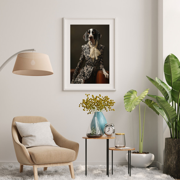 【ファッションショー - イングリッシュポインター犬 No.1】A2アートポスター 犬の絵 犬の絵画 犬のイラスト 7枚目の画像