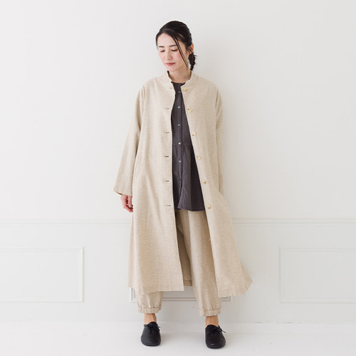 50％OFF】コットンリネン スタンドカラー スプリングコート スプリング