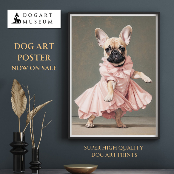【原画】『ジグ公爵』（フレンチブルドッグ　犬　絵画） ファッションショー - フレンチブルドッグ犬 No.2】A2アート