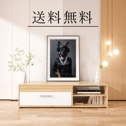 【ファッションショー - ジャーマンシェパード犬 No.2】A2アートポスター 犬の絵 犬の絵画 犬のイラスト 4枚目の画像