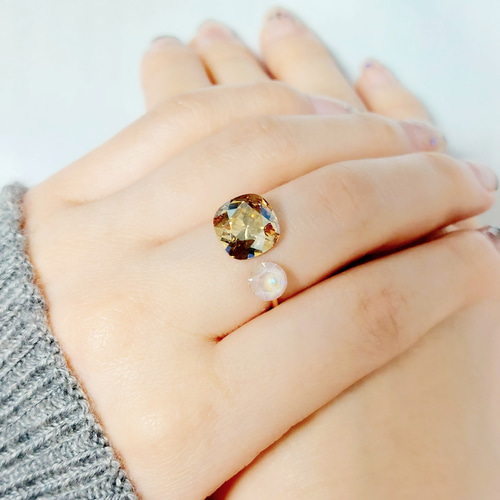 フォークリング】クリスタルゴールデンシャドウ×ダスティピンクディ