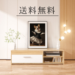 【ファッションショー - ウェルシュコーギー犬 No.2】A2アートポスター 犬の絵 犬の絵画 犬のイラスト 4枚目の画像