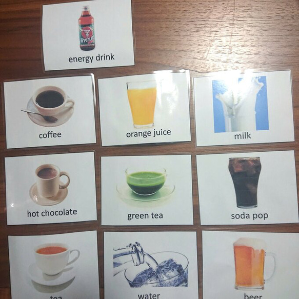 英語のフラッシュカード【飲みもの】 1枚目の画像