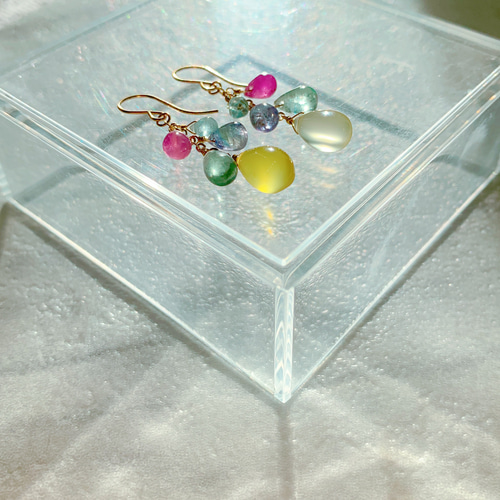 14kgf】天然石＊キャンディーカラー_bピアス(イヤリング) ピアス  