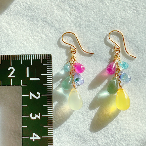 14kgfキャンディカラーロングピアス/イヤリング 14kgfキャンディカラーロングピアス/イヤリング