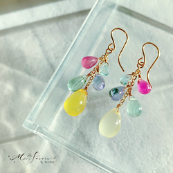 14kgf】天然石＊ブルーレースアゲートピアス(イヤリング) ピアス