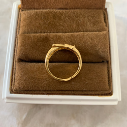 stainless チェーンリング　指輪　ゴールド　ハワイアンジュエリー　ベルトデザイン 5枚目の画像