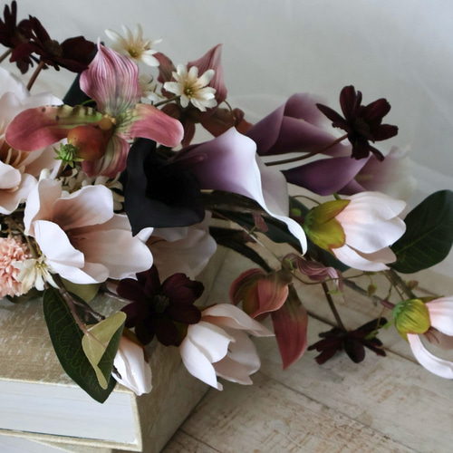 マグノリア アームブーケ 造花ウェディングブーケ ブーケ グッド