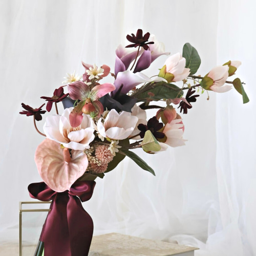 マグノリア アームブーケ 造花ウェディングブーケ ブーケ グッド